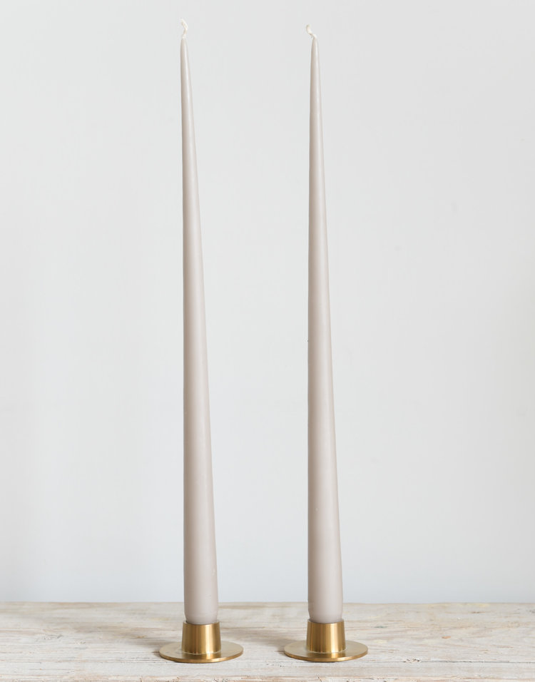 Brass Tapered Candle Holders, Set of 2