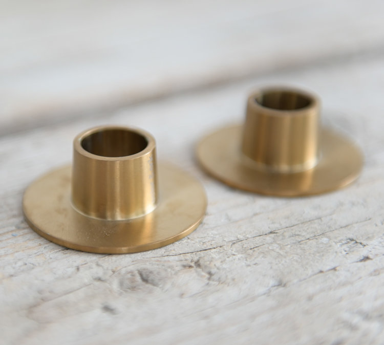 Brass Tapered Candle Holders, Set of 2
