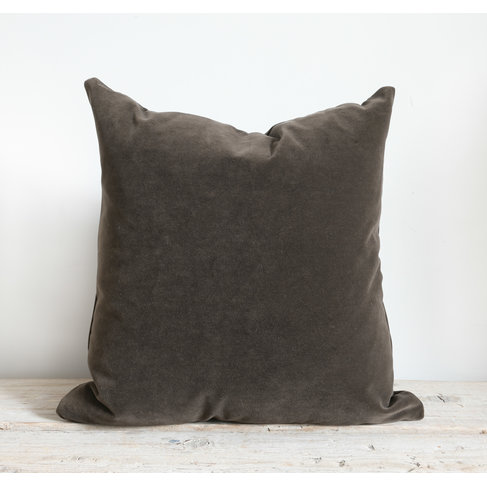 Emile Velvet Cushion in Chocolate