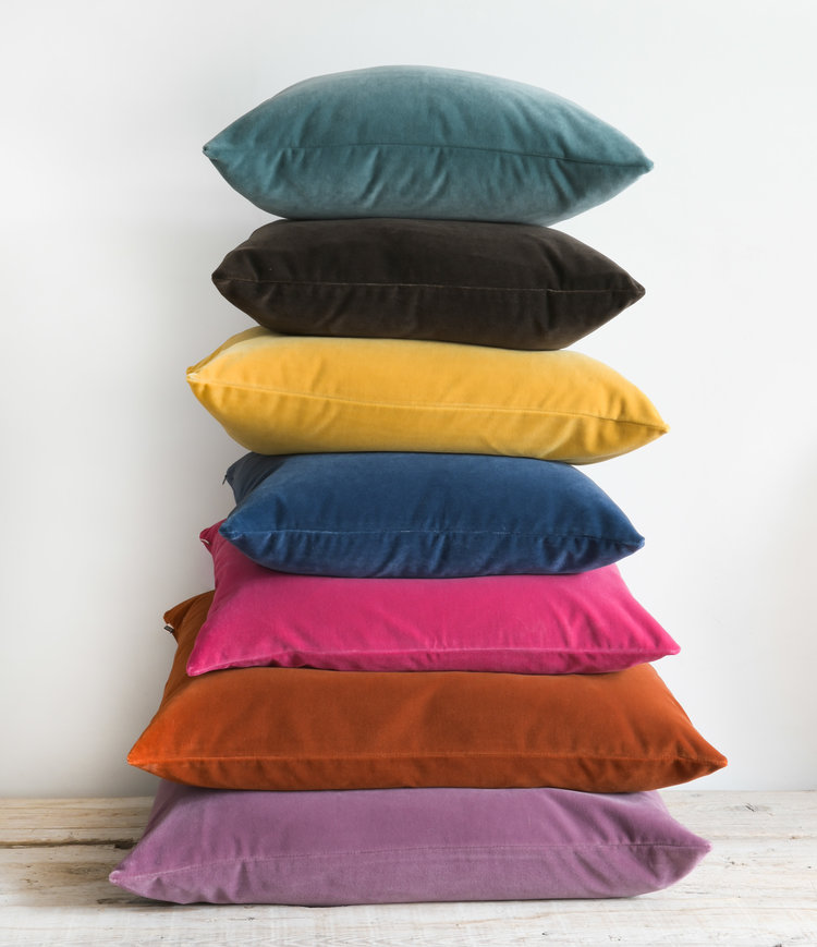 Gild & Co. Emile Velvet Cushion in Chocolate Brown