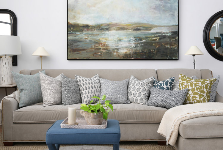 Flores Moss linen cushion 20x20