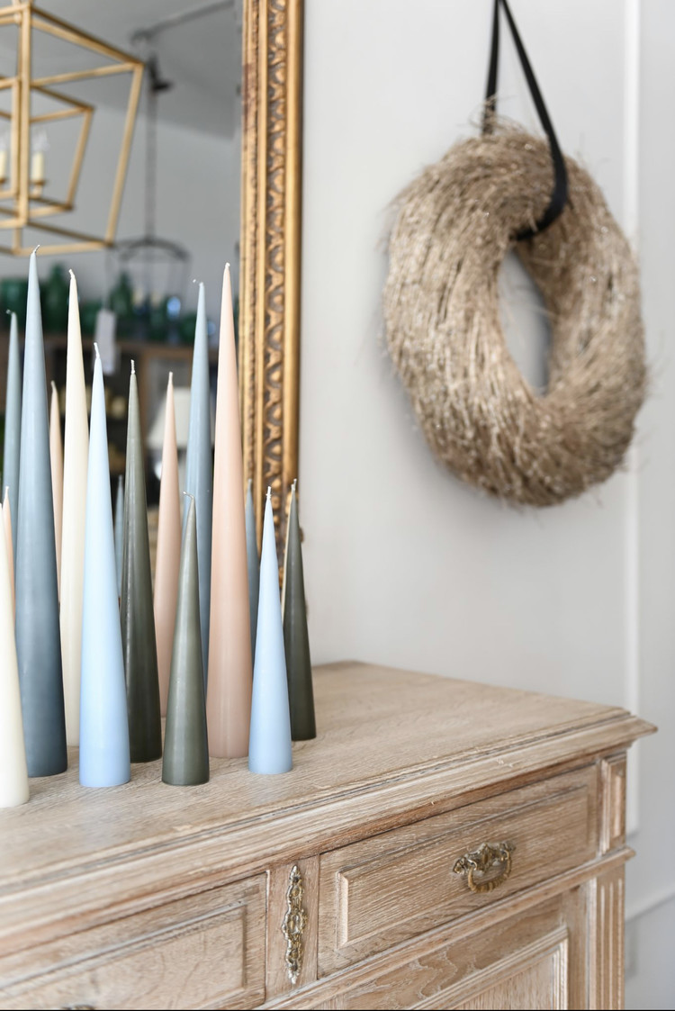 Ester & Erik Cone Candle in Army Green