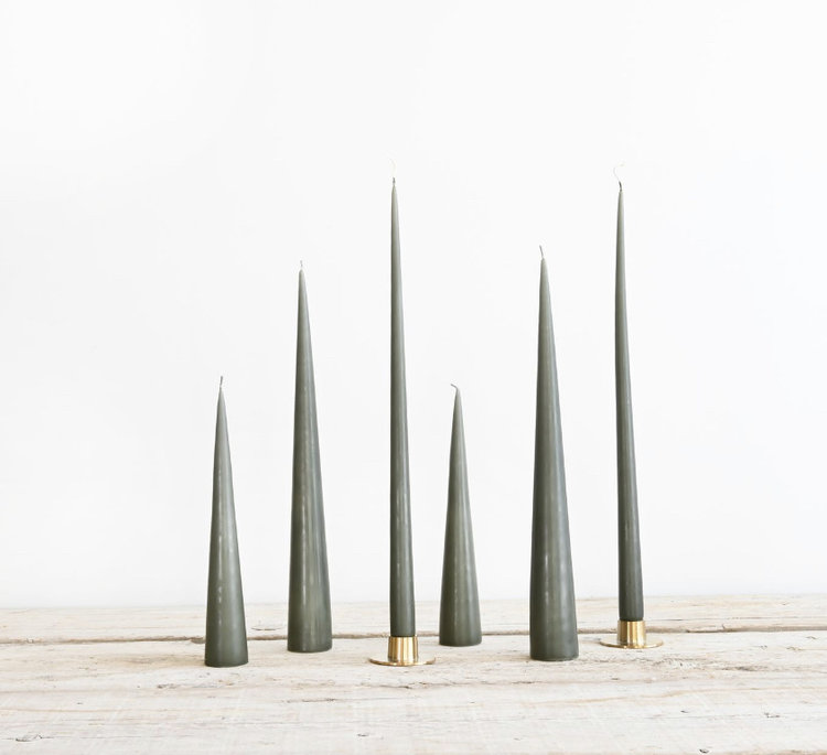 Ester & Erik Cone Candle in Army Green