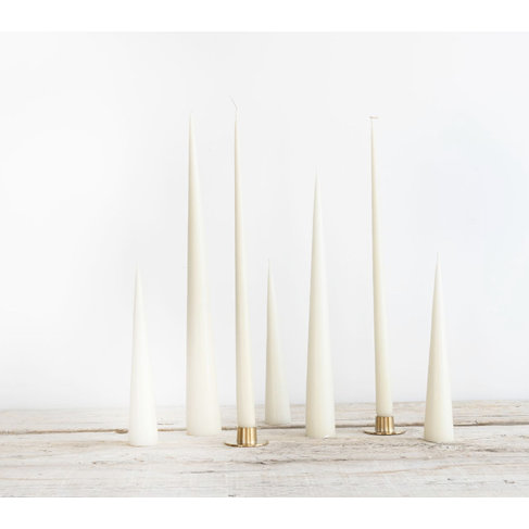 Cone Candle in White Sand