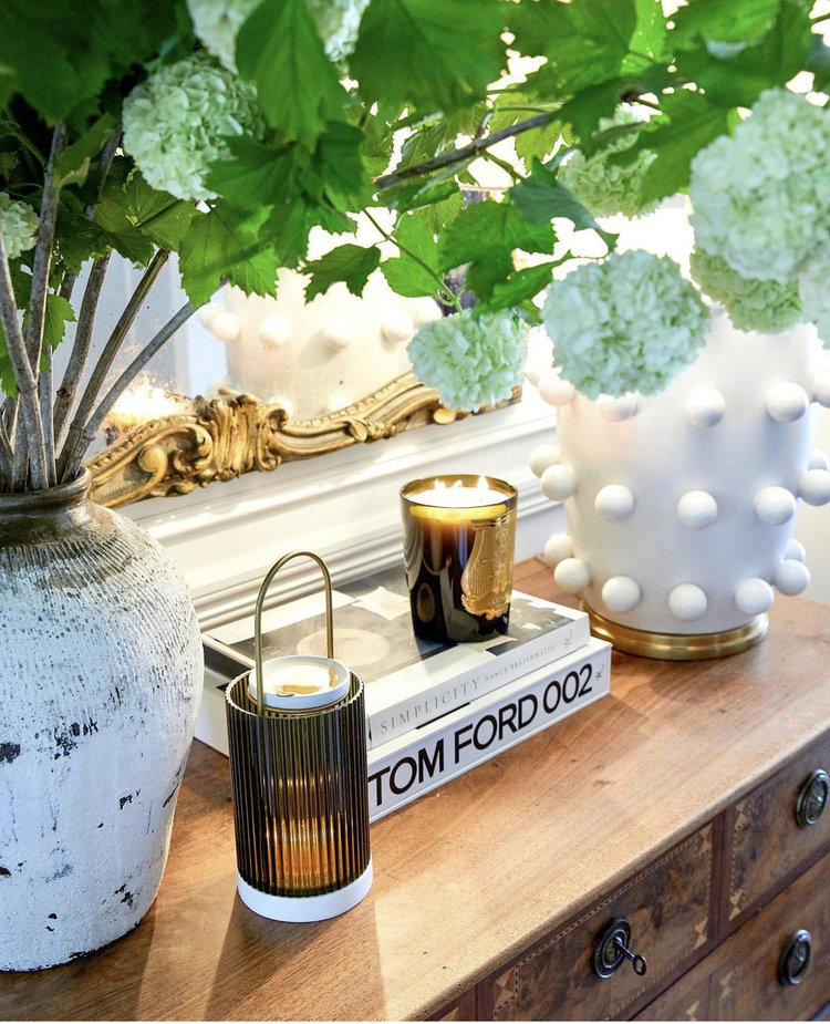 Antique Antique White-Wash Olive Pot Large