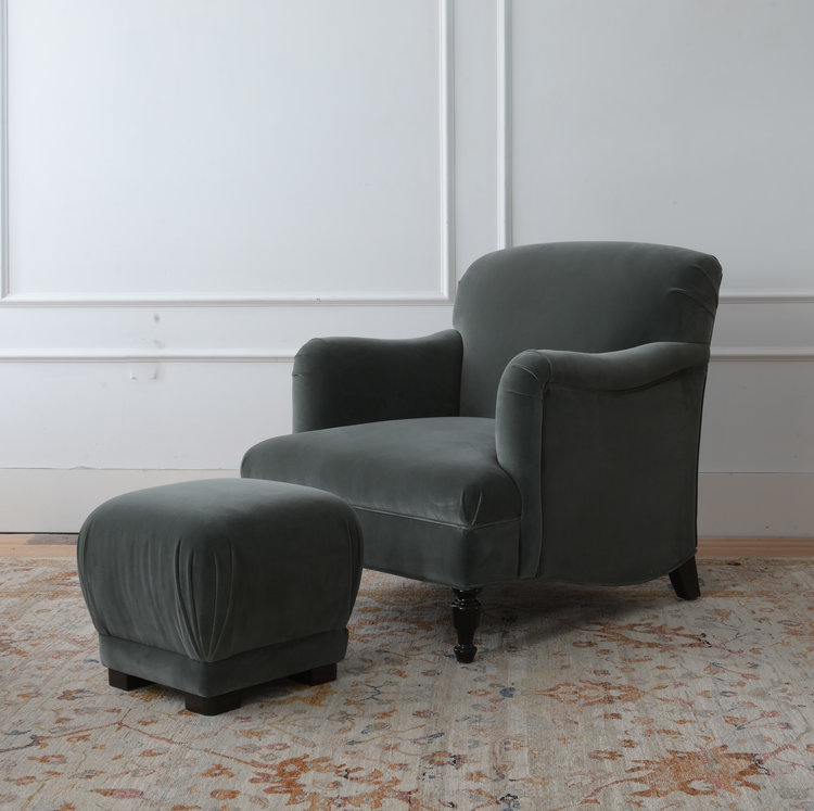 Gild Mushroom Footstool Ottoman in Velvet