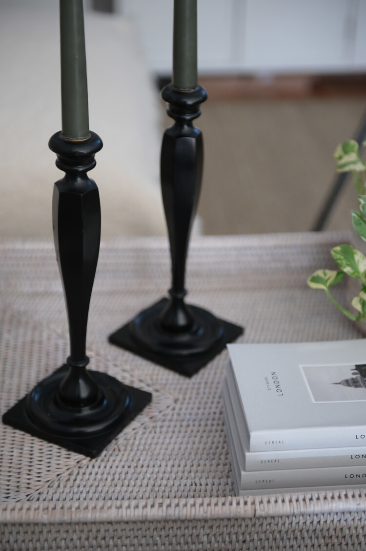 Matahari Home Extra-Large Rectangular Shallow Rattan Tray in White Wash