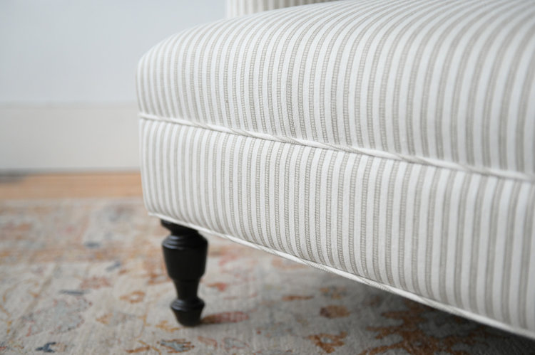 Cotswolds Chair in Colefax & Fowler Linen Ticking Stripe