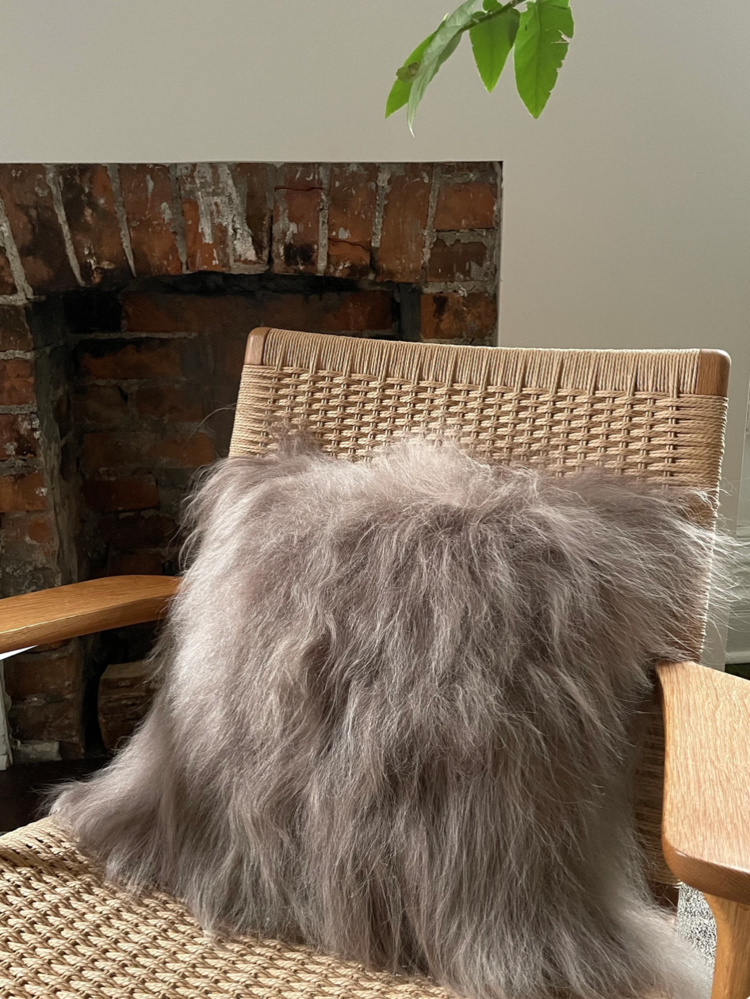 Icelandic Sheepskin Cushion in Mineral