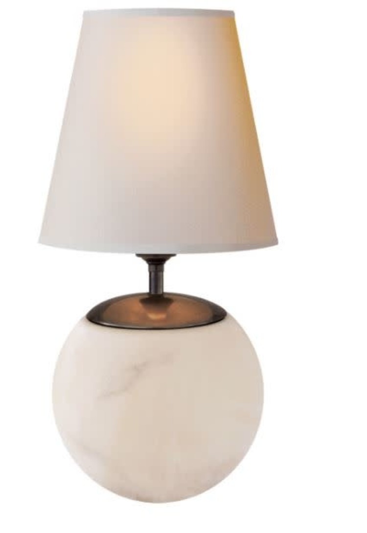 Terri Large Round Table Lamp in Alabaster