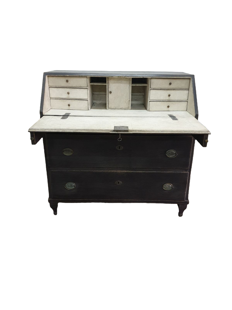 Antique Gustavian Secretary Desk, 19th Century