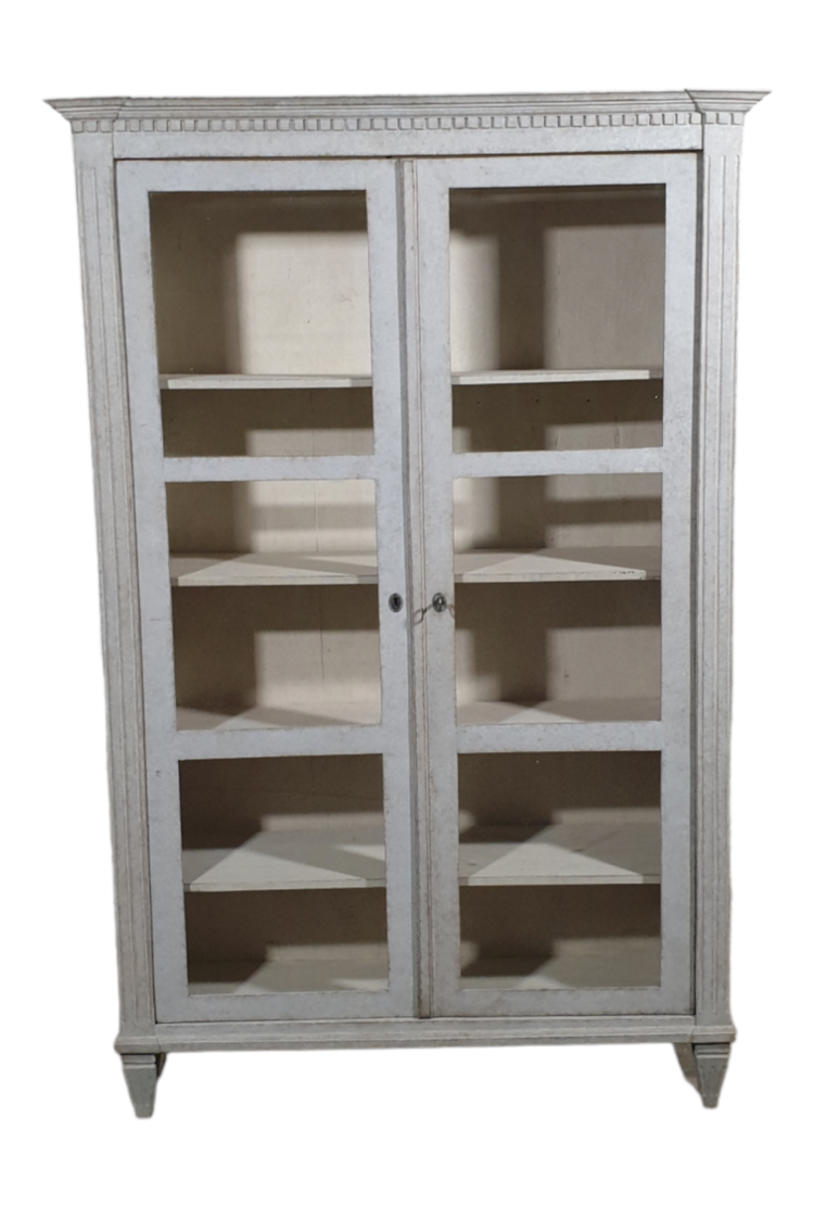 Antique Swedish Glass Cabinet