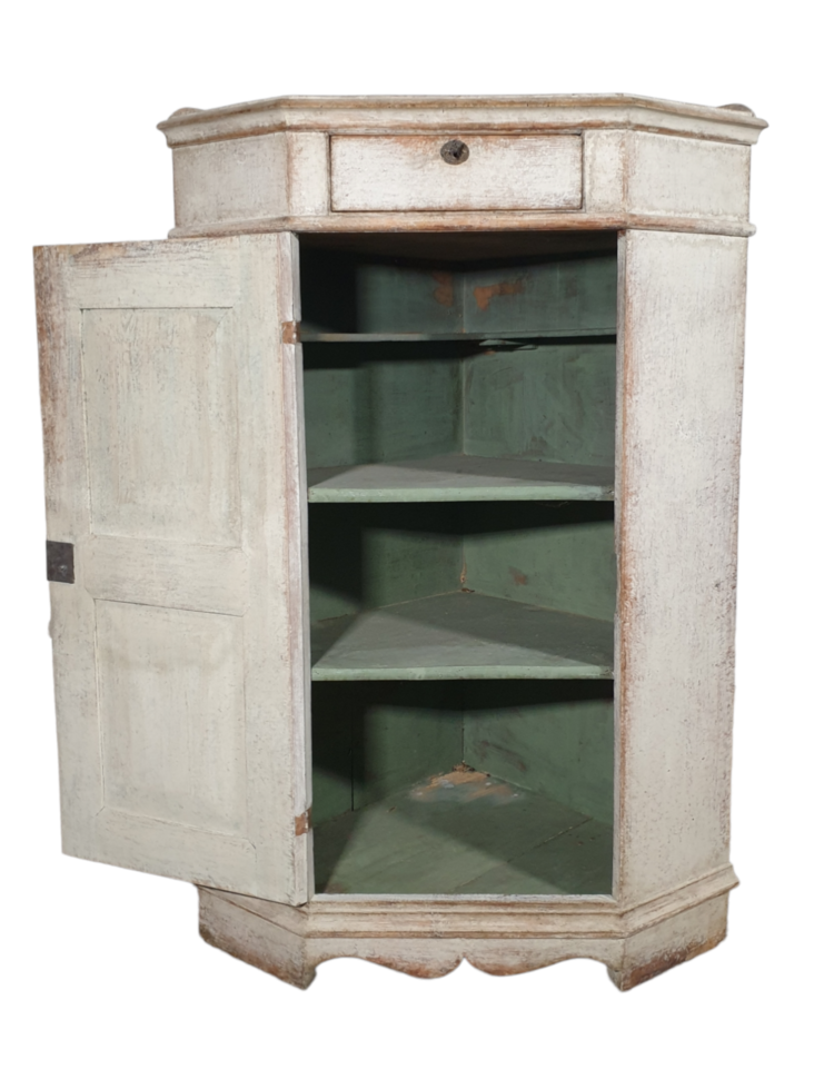 Antique Swedish Corner Cabinet