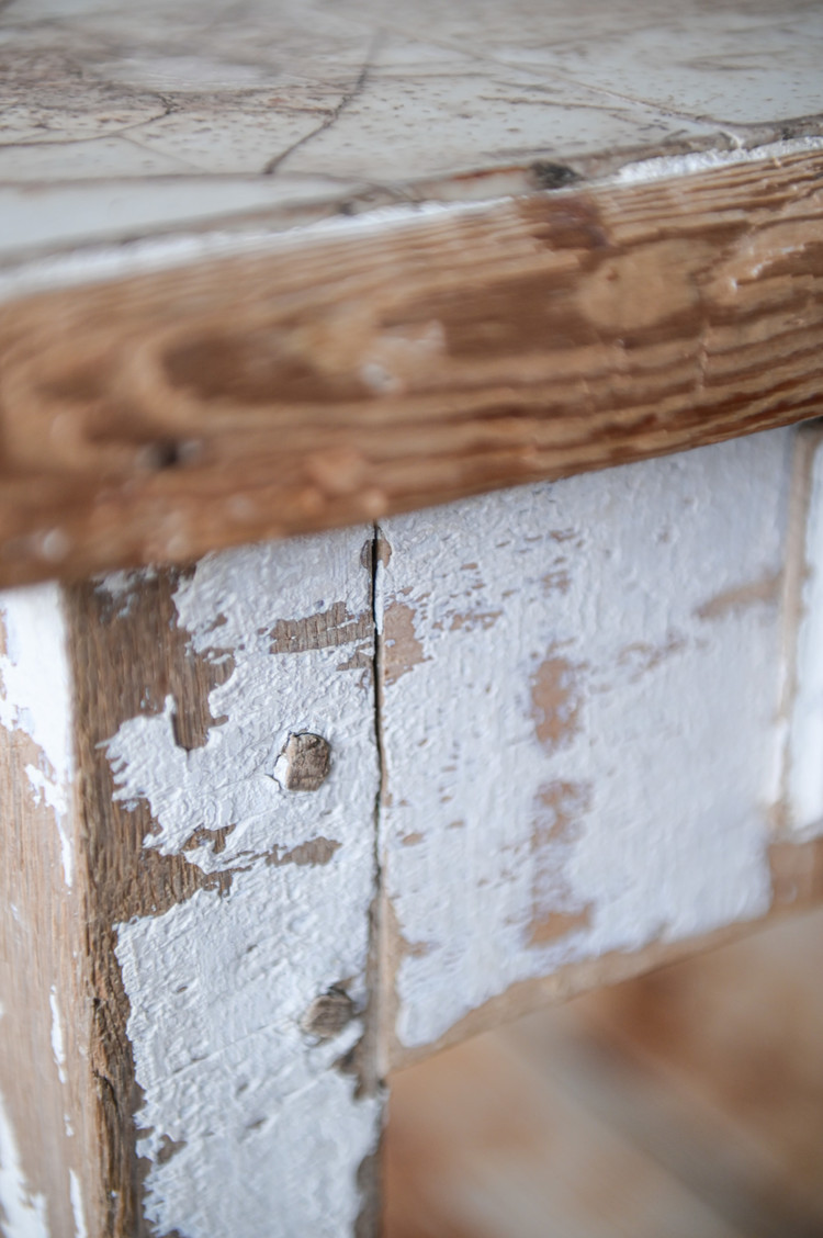 Antique Tile Top Counter Northern France, c 1880