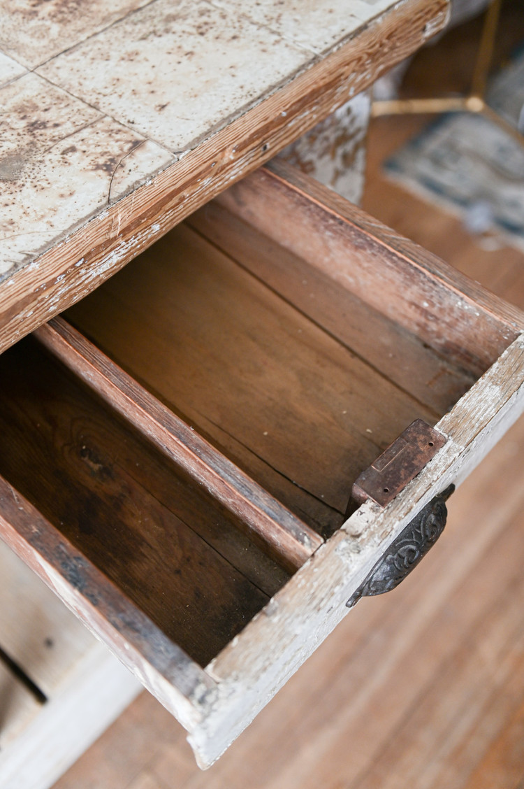 Tile Top Counter Northern France, c 1880