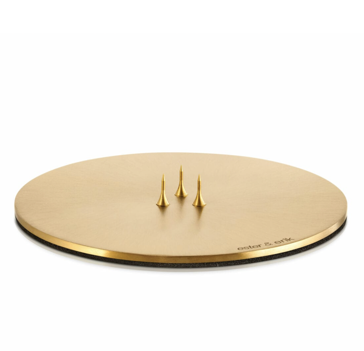 Ester & Erik Round Brushed Brass Candle Plate Gild & Co.