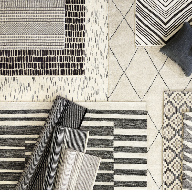 Dash & Albert Malta Black/Ivory Woven Wool Rug Gild & Co.