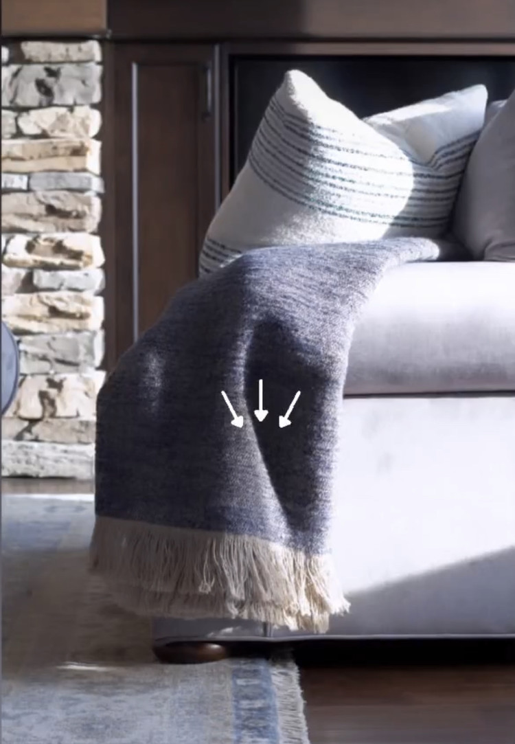 Nash Belgian Throw Blanket in Navy