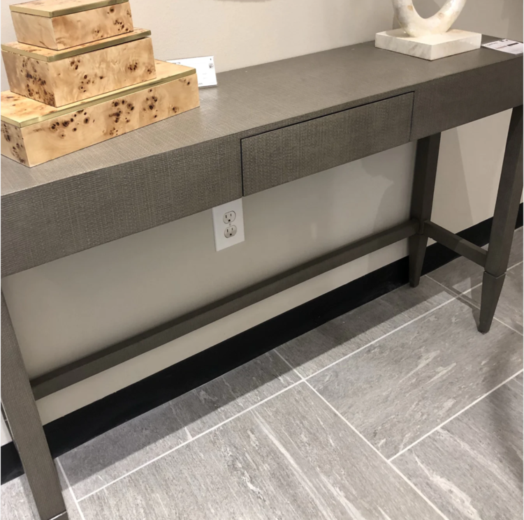 Conrad Faux Raffia Console Table