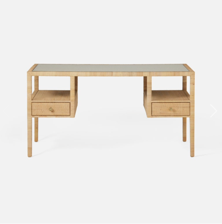 Made Goods Isla Open Shelves Rattan Desk