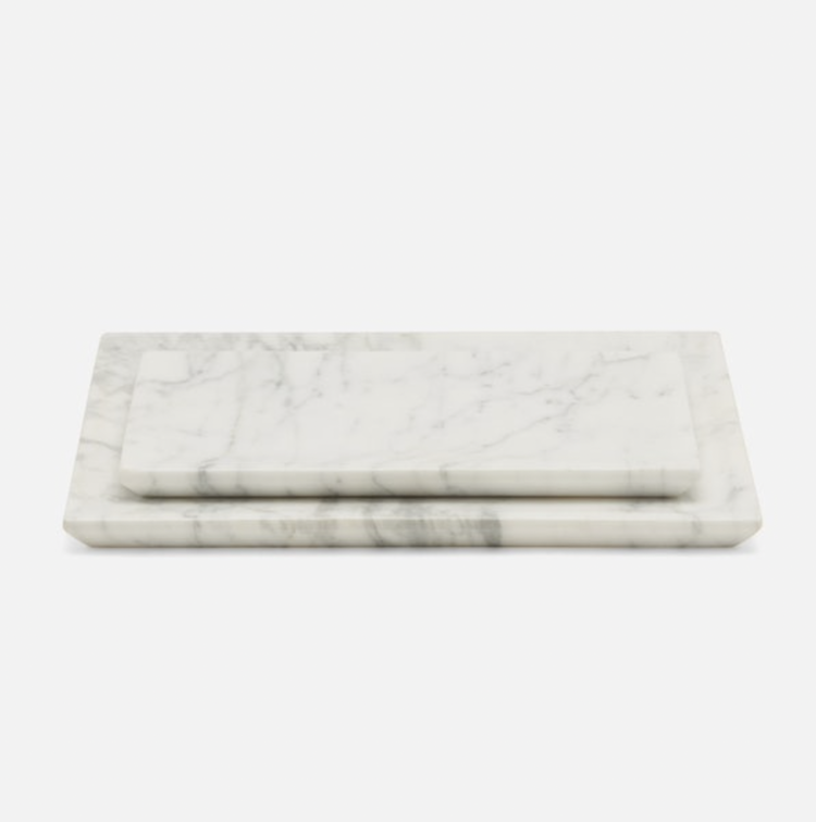 Elyria White Marble Tray