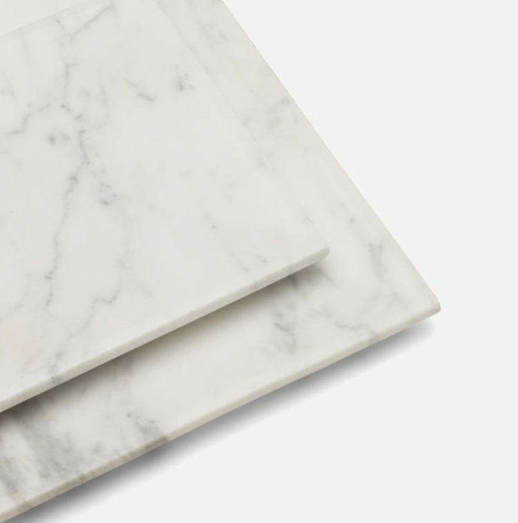 Elyria White Marble Tray