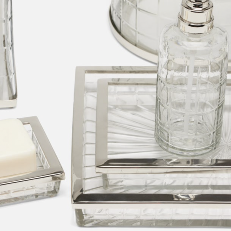 Argos Glass Trays with Nickel Trim
