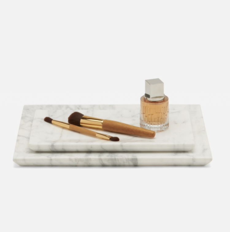 Elyria White Marble Tray