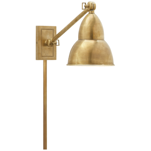 French Library Single Arm Wall Lamp w/ cord cover