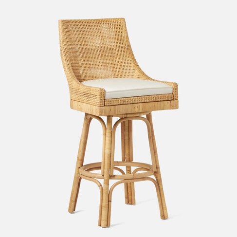 Isla Swivel Bar Stool in Rattan