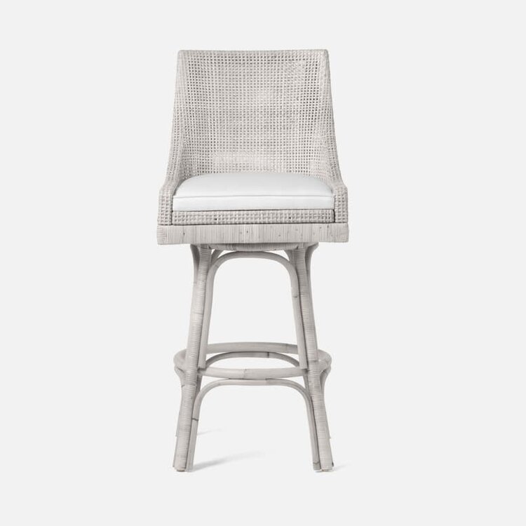 Made Goods Isla Swivel Bar Stool in Rattan