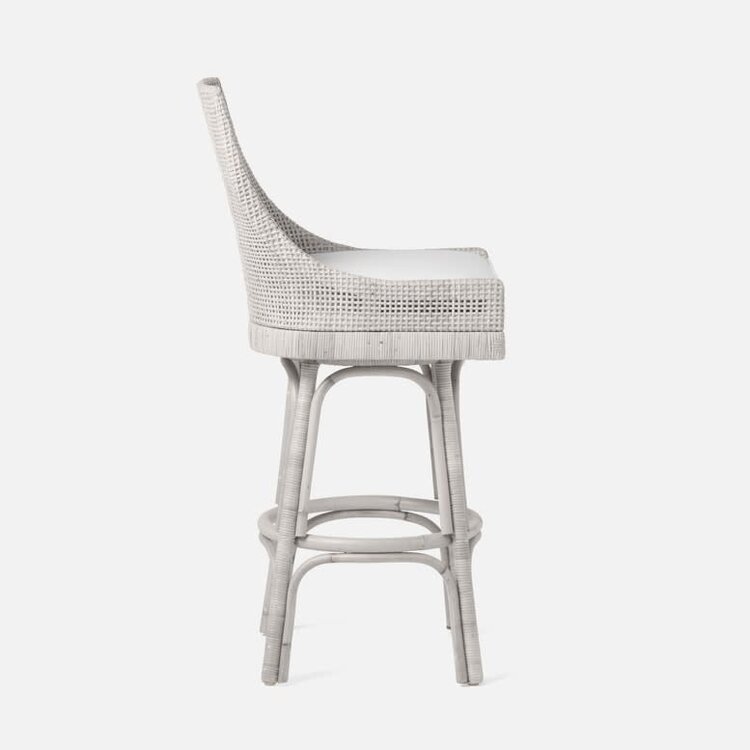 Made Goods Isla Swivel Bar Stool in Rattan