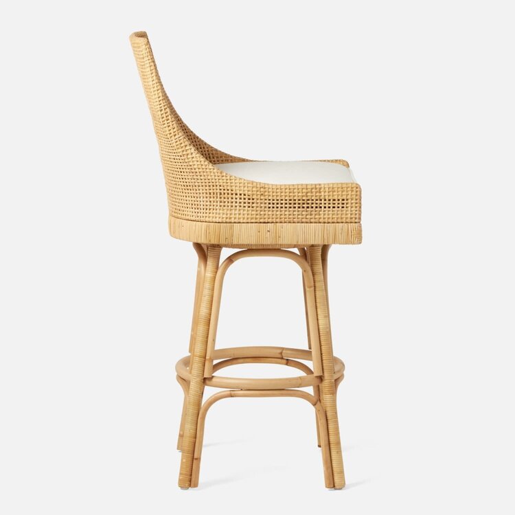 Isla Swivel Bar Stool in Rattan