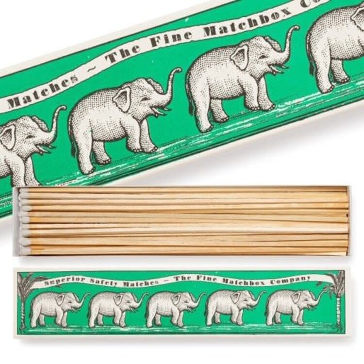 Archivist Green Elephants Long Matchbox