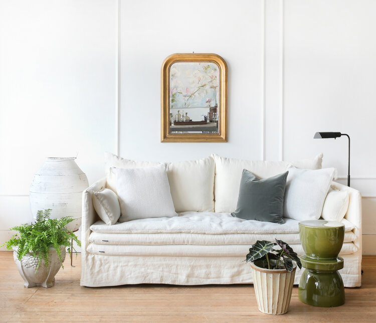 Antique Antique White-Wash Olive Pot Extra Large