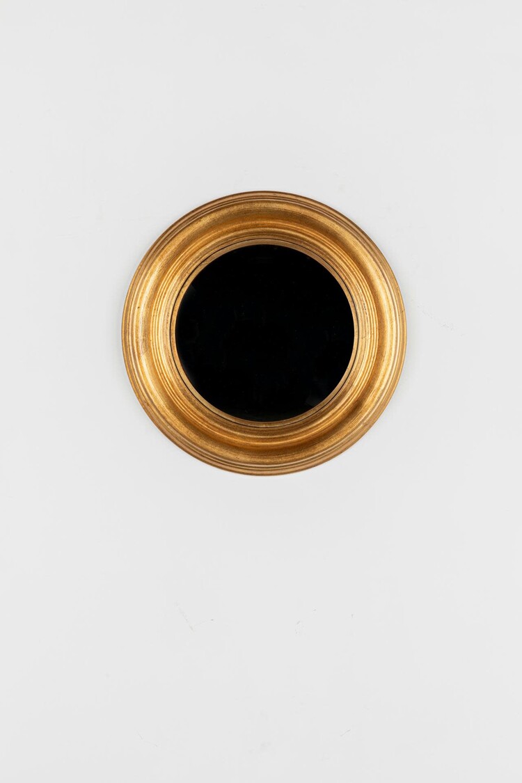 Gild & Co. Gold Convex Mirror 14″ – French Water-Gilded Decorative Wall Mirror