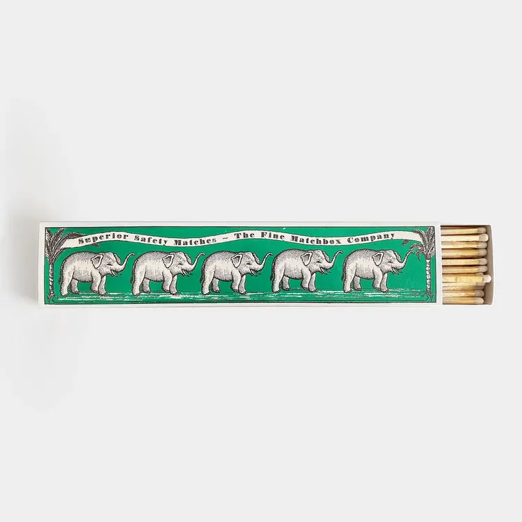 Archivist Green Elephants Long Matchbox