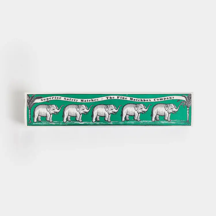 Archivist Green Elephants Long Matchbox
