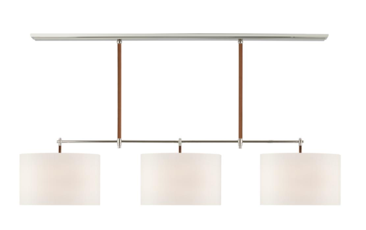 Bryant Billiard Leather Wrapped, Large w Linen Shades