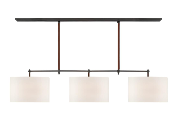 Bryant Billiard Leather Wrapped, Large w Linen Shades