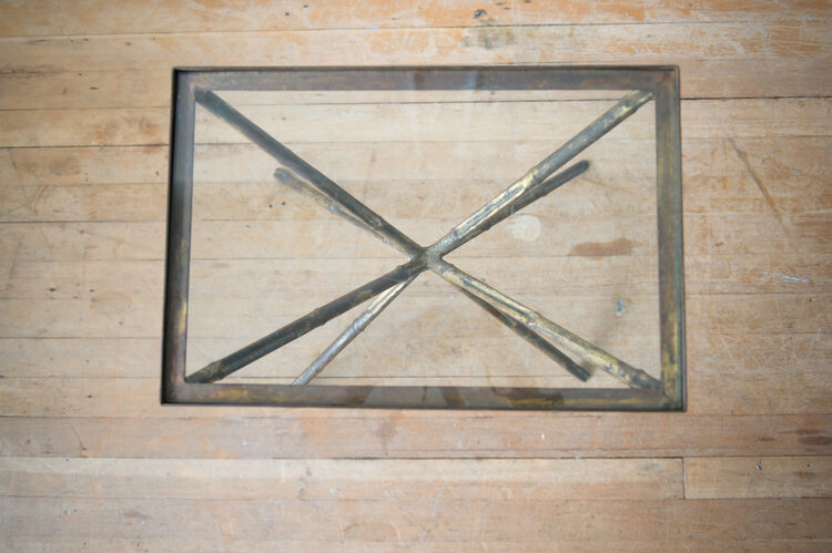 Vintage Vintage Faux Bamboo Side Table