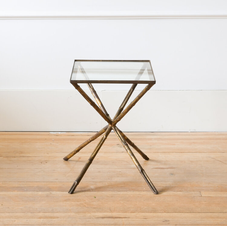 Vintage Faux Bamboo Side Table