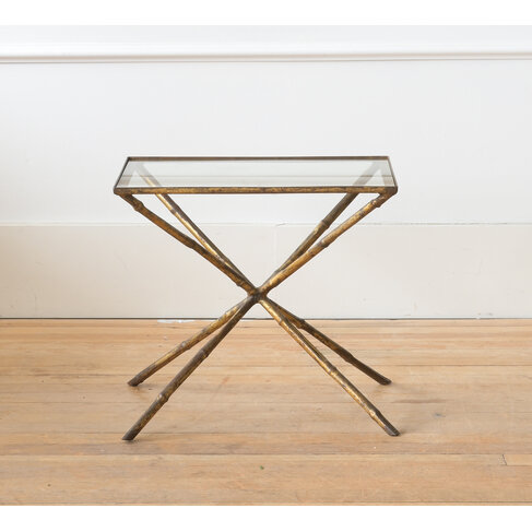 Vintage Faux Bamboo Side Table