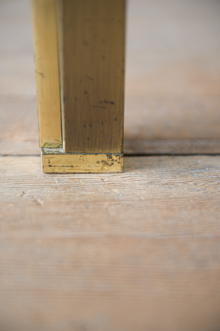 Vintage Vintage Brass & Glass Nesting Tables, set of 2