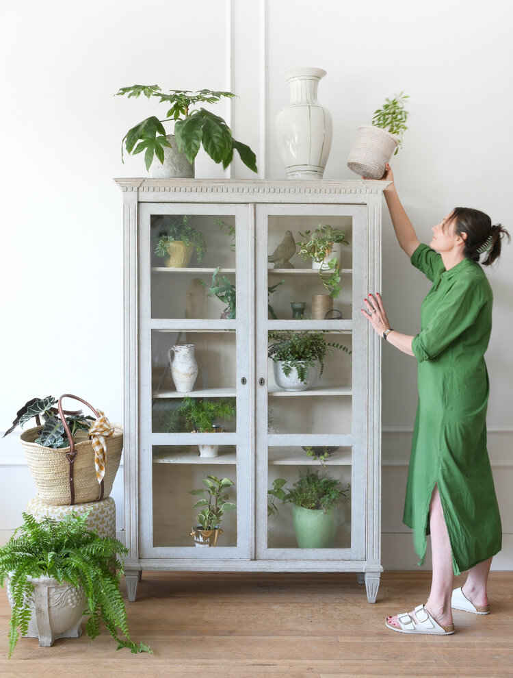 Antique Swedish Glass Cabinet