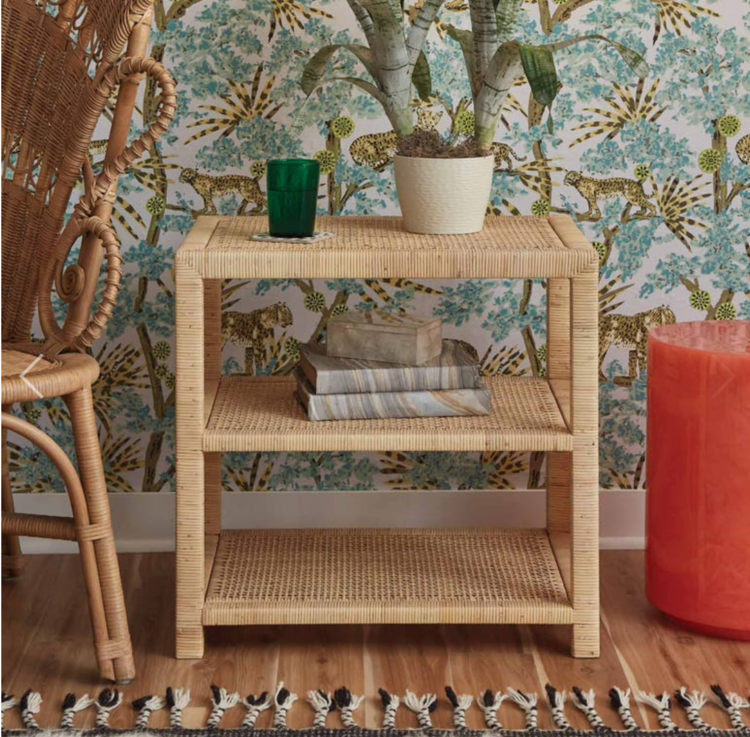 Isla Side Table in Peeled Rattan