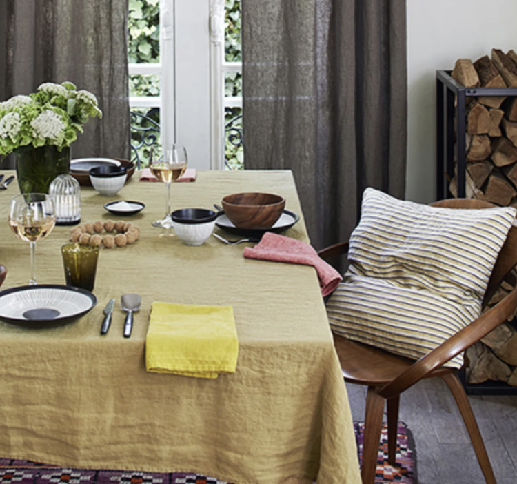 Linge Particulier Ochre French Linen Tablecloth