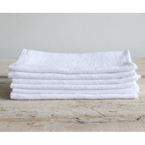 French Linen Napkins - White (set of 6)