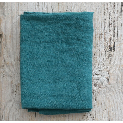 French Linen Dishtowel Vintage Green