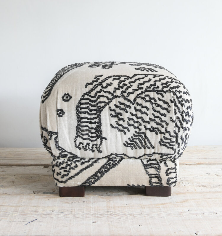 Mushroom Ottoman in Dedar Tiger Mountain